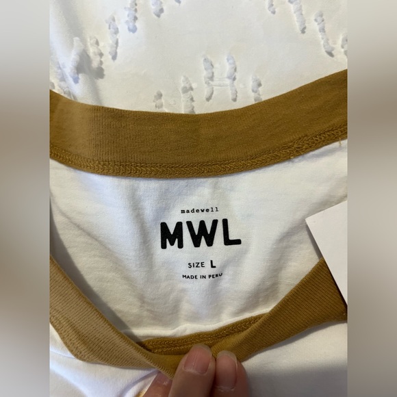 Madewell MWL Camp resort ringer crop tee size L - Picture 2 of 8